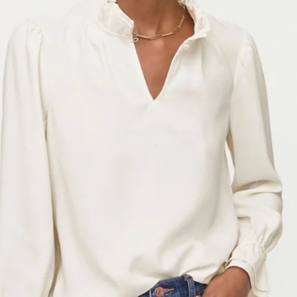 J Crew Ruffle Blouse, Medium - New